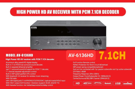 Anúncio: BLG RECEIVER AV-6136HD BLU/7.1CH BI-VOLT