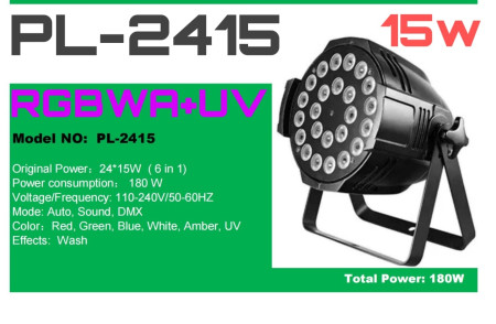Anúncio: PLS PARLED PL-2415 6IN1 RGBWA+UV 24*15W