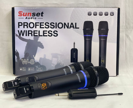 Anúncio: MICROFONE SUNSET S/FIO C/2MIC W-8
