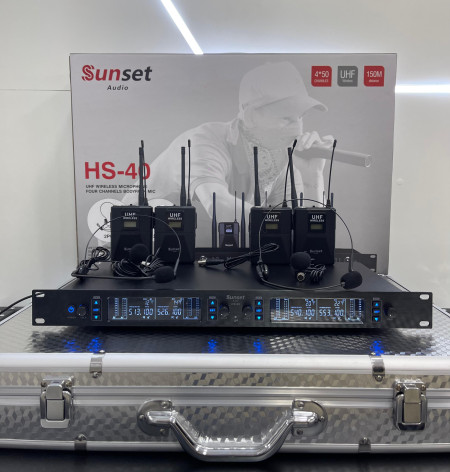 Anúncio: MICROFONE SUNSET HS-40 C/4 CABECA/LAPELA UHF